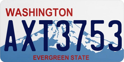 WA license plate AXT3753