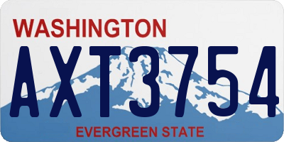 WA license plate AXT3754