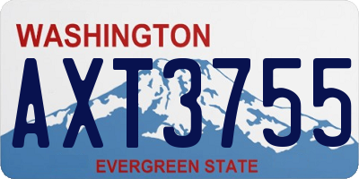 WA license plate AXT3755
