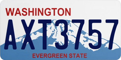 WA license plate AXT3757