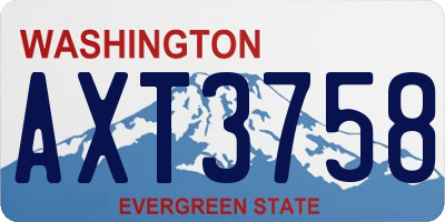 WA license plate AXT3758