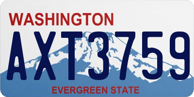 WA license plate AXT3759