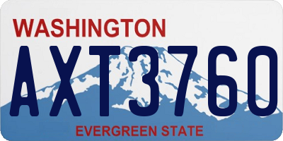 WA license plate AXT3760