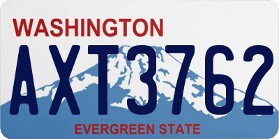 WA license plate AXT3762