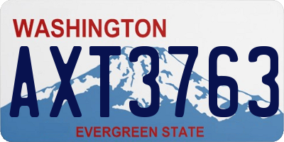 WA license plate AXT3763