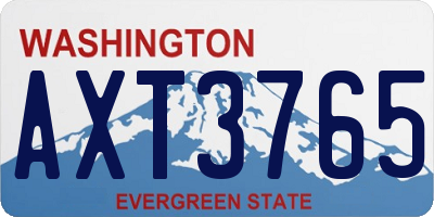 WA license plate AXT3765