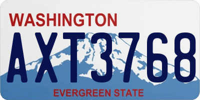 WA license plate AXT3768
