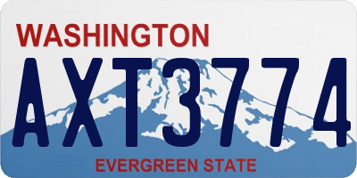 WA license plate AXT3774
