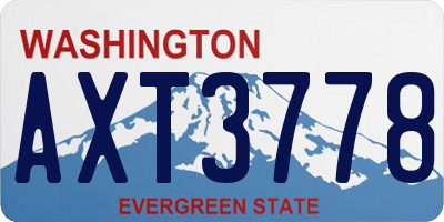 WA license plate AXT3778