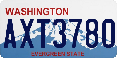 WA license plate AXT3780