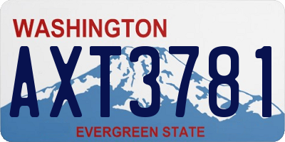 WA license plate AXT3781