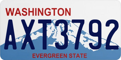 WA license plate AXT3792