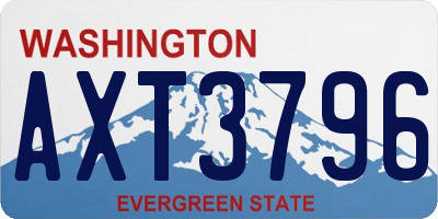 WA license plate AXT3796
