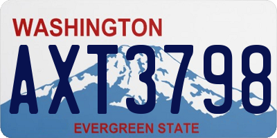 WA license plate AXT3798
