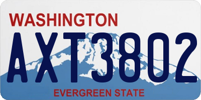 WA license plate AXT3802