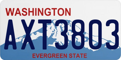 WA license plate AXT3803