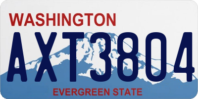 WA license plate AXT3804