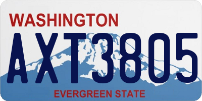 WA license plate AXT3805