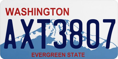 WA license plate AXT3807