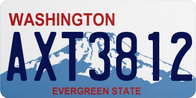 WA license plate AXT3812