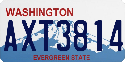 WA license plate AXT3814