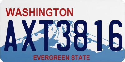 WA license plate AXT3816