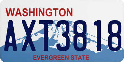 WA license plate AXT3818