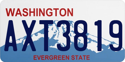 WA license plate AXT3819