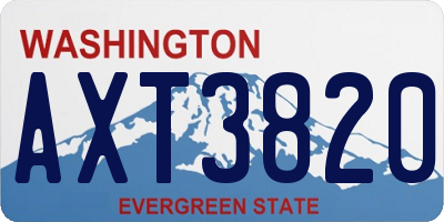 WA license plate AXT3820