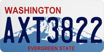 WA license plate AXT3822
