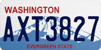 WA license plate AXT3827