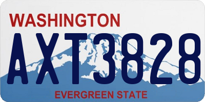 WA license plate AXT3828