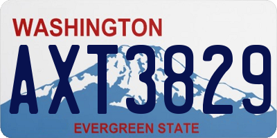 WA license plate AXT3829