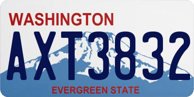 WA license plate AXT3832