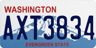 WA license plate AXT3834