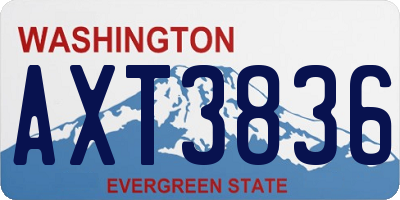 WA license plate AXT3836