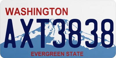 WA license plate AXT3838