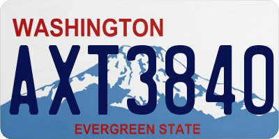 WA license plate AXT3840