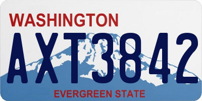 WA license plate AXT3842