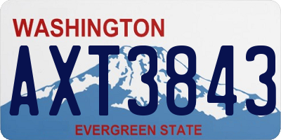 WA license plate AXT3843