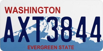 WA license plate AXT3844