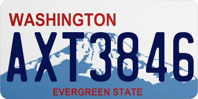 WA license plate AXT3846