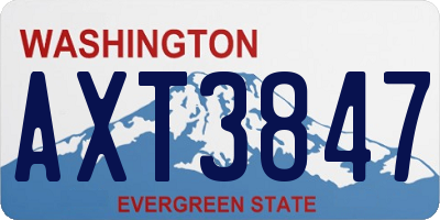 WA license plate AXT3847