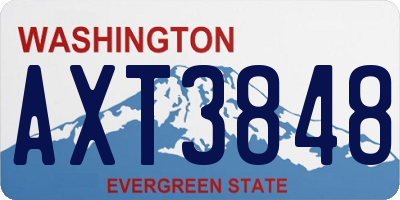 WA license plate AXT3848