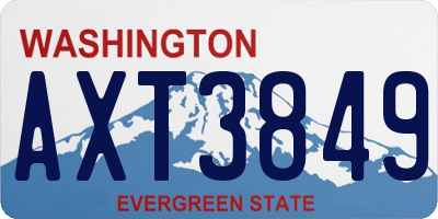 WA license plate AXT3849