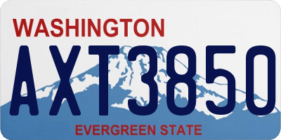 WA license plate AXT3850