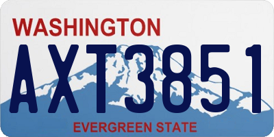 WA license plate AXT3851