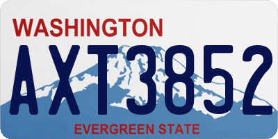 WA license plate AXT3852
