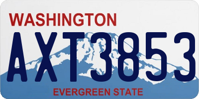 WA license plate AXT3853