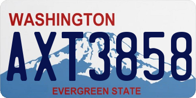 WA license plate AXT3858